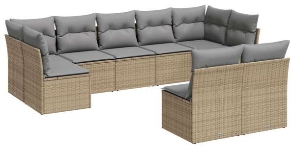 VidaXL Polyrattan Kerti Ülőgarnitúra - 9 részes