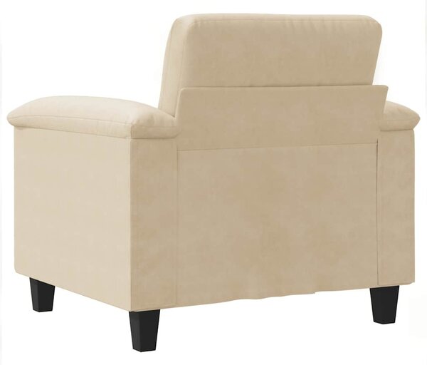 Krémszínű mikroszálas szövet kanapéfotel 60 cm