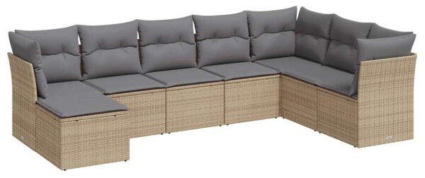 VidaXL Polyrattan Kerti Ülőgarnitúra - 8 részes - Bézs