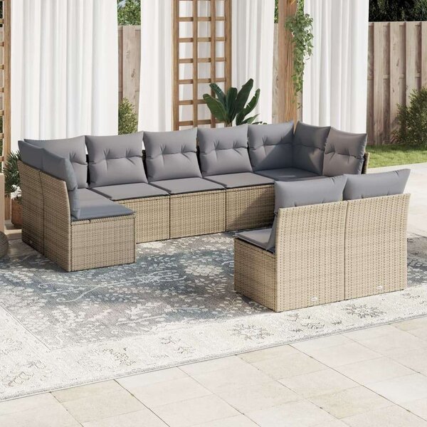VidaXL Polyrattan Kerti Ülőgarnitúra - 9 részes