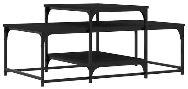 Fekete szerelt fa dohányzóasztal 102 x 60 x 45 cm