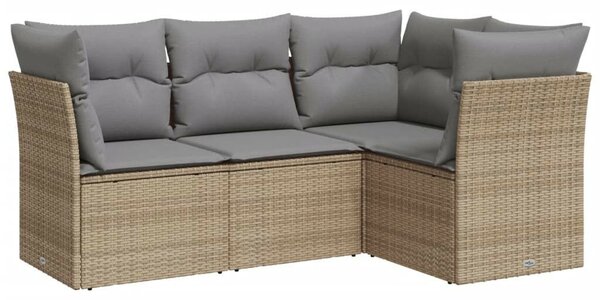 VidaXL Polyrattan Kerti Ülőgarnitúra - 4 részes - Bézs
