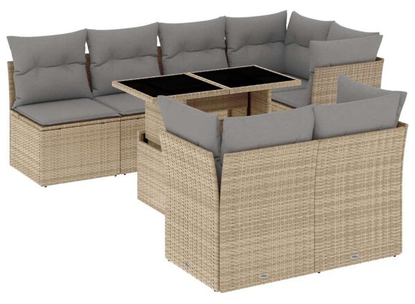 VidaXL Polyrattan Kerti Ülőgarnitúra - 8 részes szett