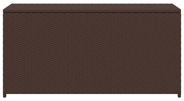 Barna polyrattan kerti tárolóláda 120 x 50 x 60 cm
