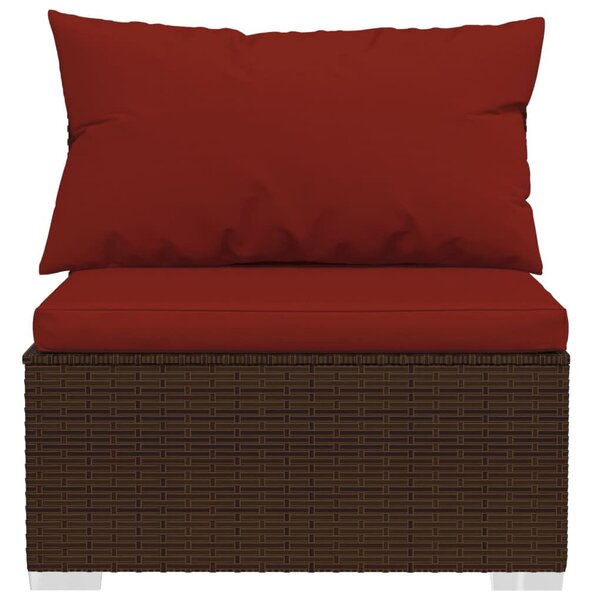 Polyrattan Kerti Ülőgarnitúra - 6 részes - Barna