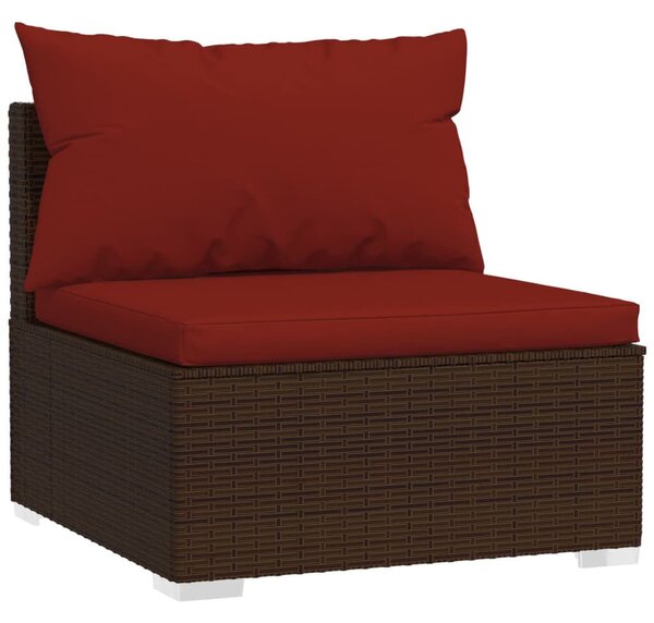 Polyrattan Kerti Ülőgarnitúra - 6 részes - Barna