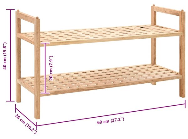 Tömör diófa cipőtartó 69 x 26 x 40 cm