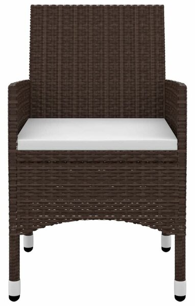 VidaXL 5 részes polyrattan és üveg kerti étkezőgarnitúra párnákkal