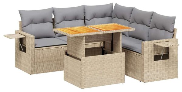 VidaXL Polyrattan Kerti Ülőgarnitúra - 6 részes - Bézs