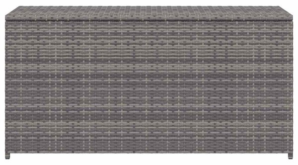 Szürke polyrattan kerti tárolóláda 120 x 50 x 60 cm