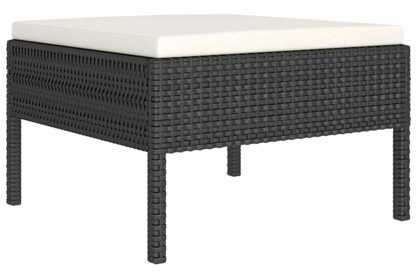 Polyrattan Kerti Ülőgarnitúra - 5 részes - Fekete