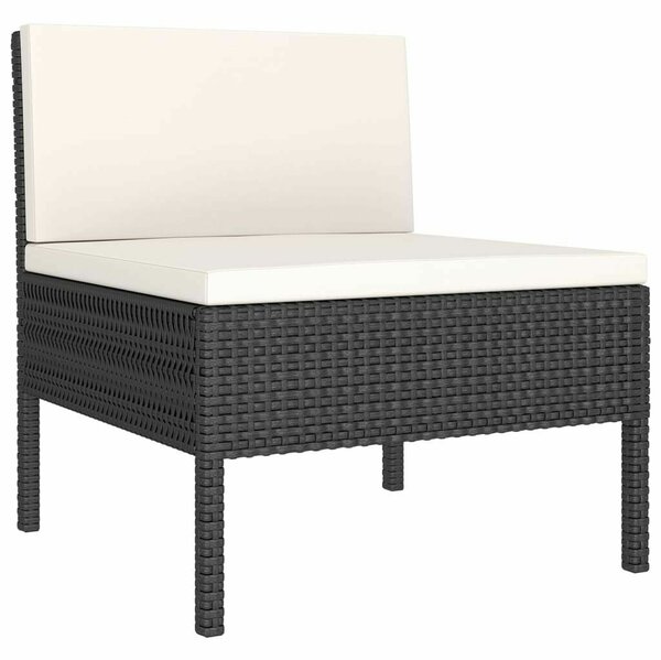 Polyrattan Kerti Ülőgarnitúra - 5 részes - Fekete
