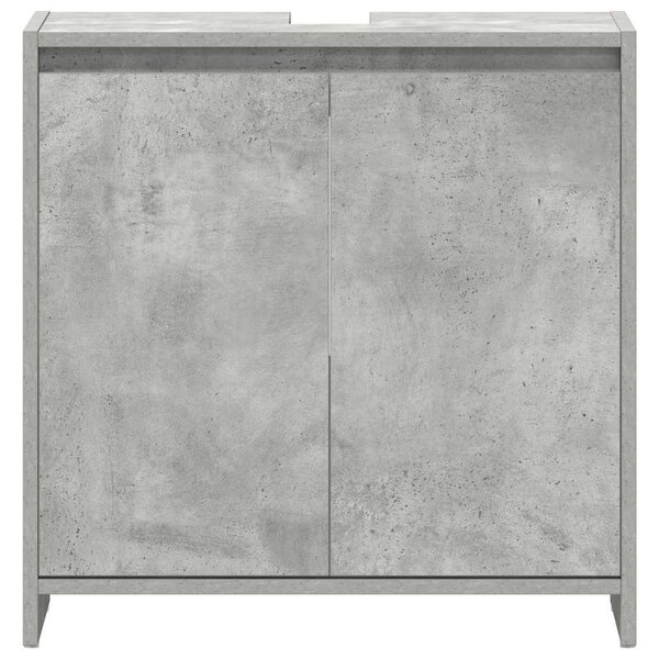 Betonszürke szerelt fa fürdőszobaszekrény 60 x 33 x 61 cm
