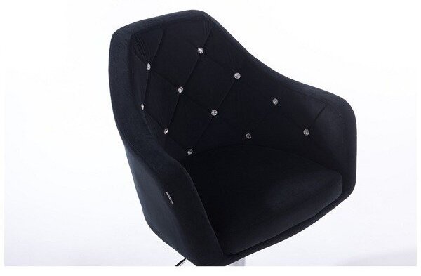HR8516CK Fekete modern velúr szék görgőkkel