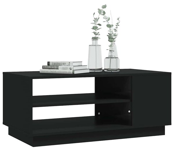 Fekete szerelt fa dohányzóasztal 102x55x43 cm