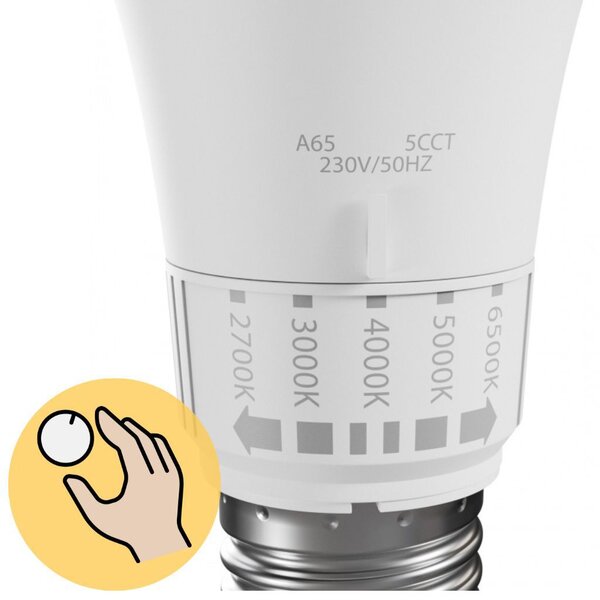 LED izzó 5 fényárnyalattal GLS E27 230V 10W 5CCT