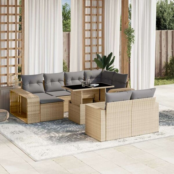 VidaXL Polyrattan Kerti Ülőgarnitúra - 11 részes - Bézs