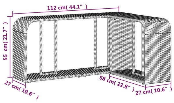 VidaXL Polyrattan Kerti Ülőgarnitúra - 11 részes - Bézs