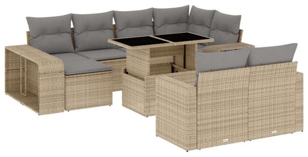 VidaXL Polyrattan Kerti Ülőgarnitúra - 11 részes - Bézs