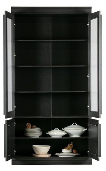 Fekete borovi fenyő tálalószekrény 110x215x44 cm Organize – WOOOD
