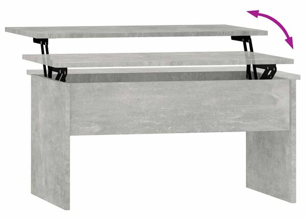 Betonszürke szerelt fa dohányzóasztal 80 x 50,5 x 41,5 cm