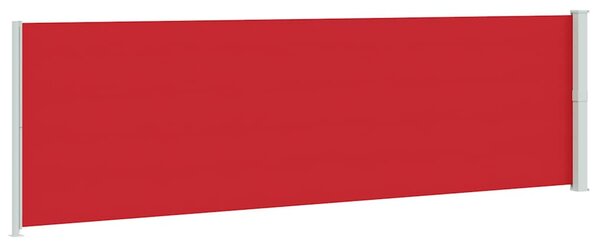 Piros behúzható oldalsó terasznapellenző 180 x 600 cm