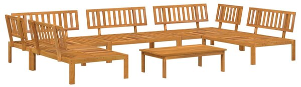 VidaXL Kanapé Szett párnával Egyszínű 6 pcs Antracit Tömör Akácfa