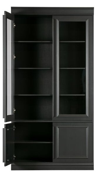 Fekete borovi fenyő tálalószekrény 110x215x44 cm Organize – WOOOD