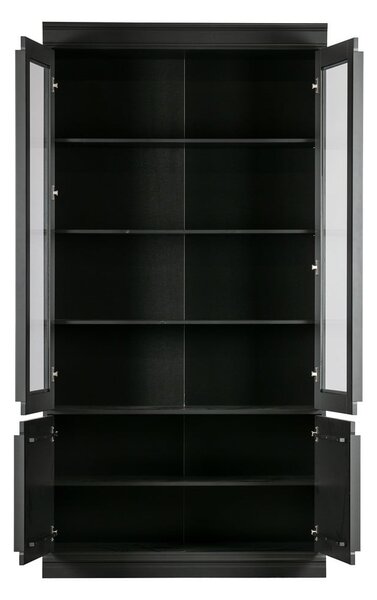Fekete borovi fenyő tálalószekrény 110x215x44 cm Organize – WOOOD