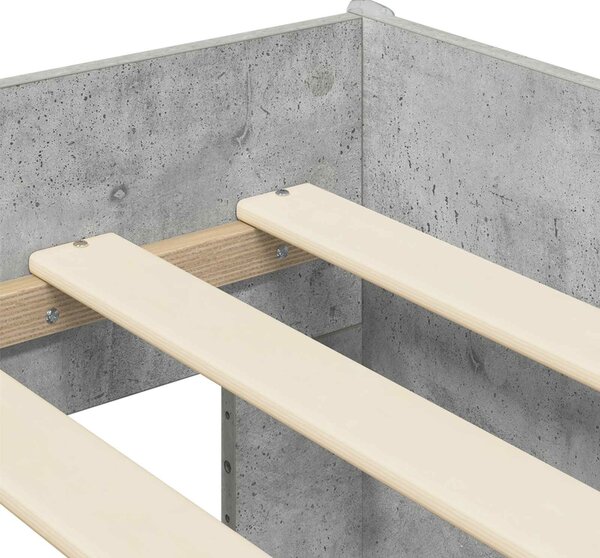 VidaXL Gyerekágy keret tárolóval Betonszürke 80 x 160 cm Szerelt Fa