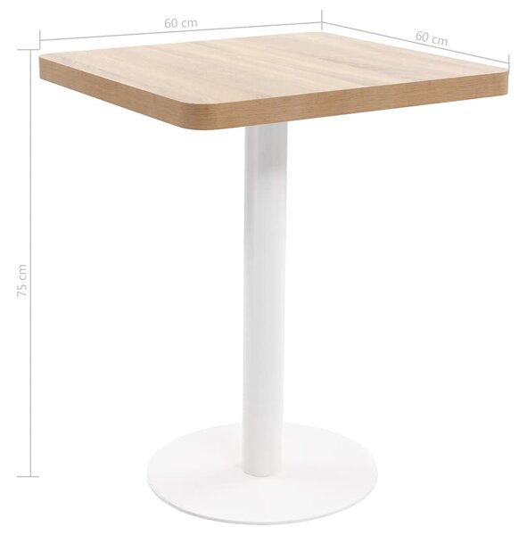 Világosbarna MDF bisztróasztal 60 x 60 cm