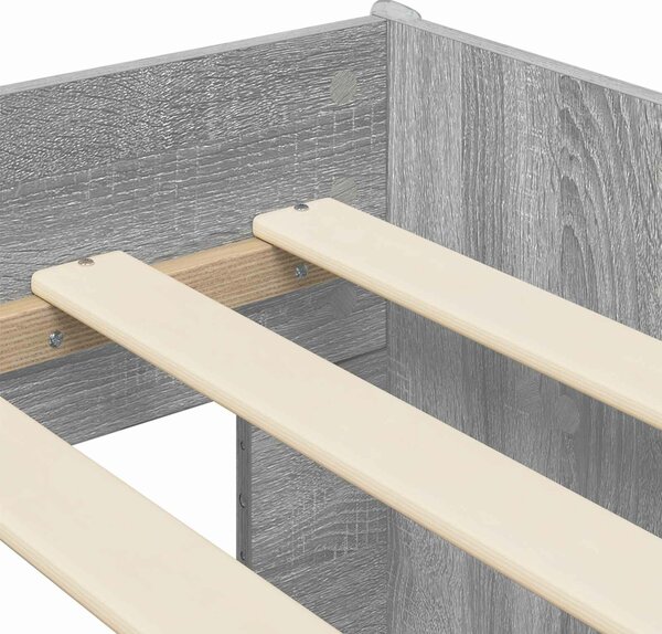 VidaXL Gyerekágy keret tárolóval Szürke Sonoma 80 x 200 cm Szerelt Fa