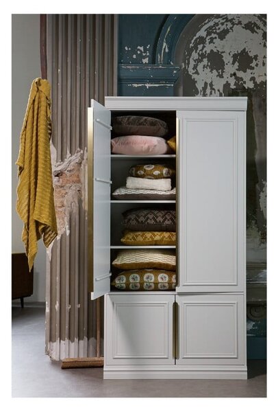Világosszürke borovi fenyő ruhásszekrény 110x215x44 cm Organize – WOOOD
