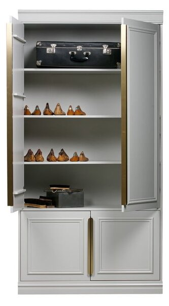 Világosszürke borovi fenyő ruhásszekrény 110x215x44 cm Organize – WOOOD