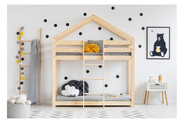 Black Friday - Mila DMP emeletes, borovi fenyőfa házikó ágy, 80 x 160 cm - Adeko
