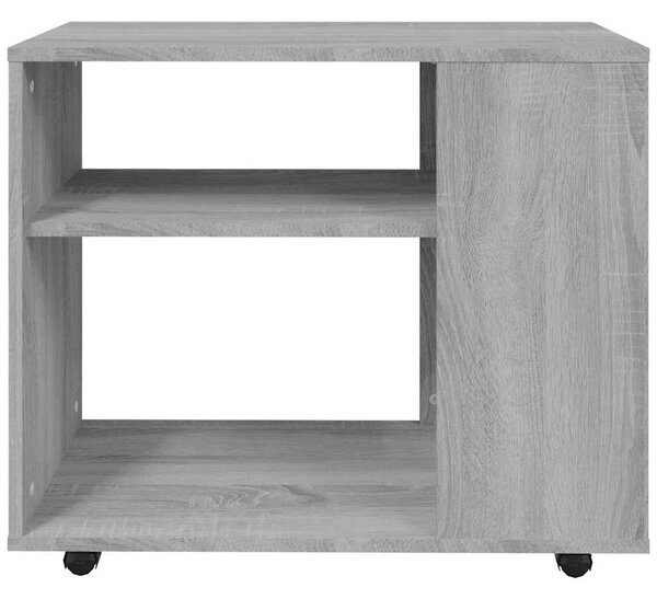 Szürke sonoma színű szerelt fa kisasztal 70 x 35 x 60,5 cm