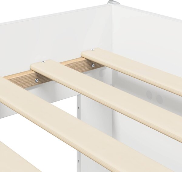 VidaXL Gyerekágy keret tárolóval Fehér 75 x 190 cm Szerelt Fa