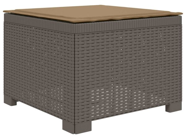 VidaXL 4 személyes kerti kanapé párnákkal, rattan hatású PP, világosszürke