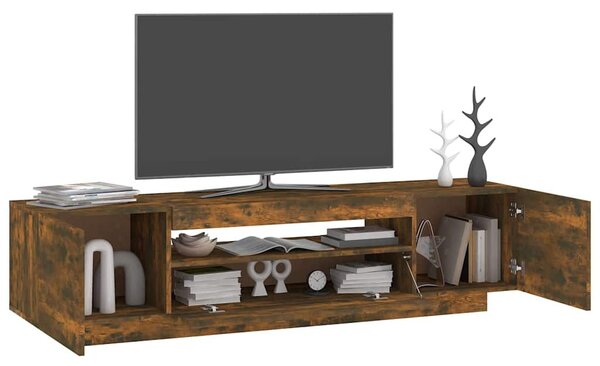 Füstös tölgy színű TV-szekrény LED-világítással 160x35x40 cm