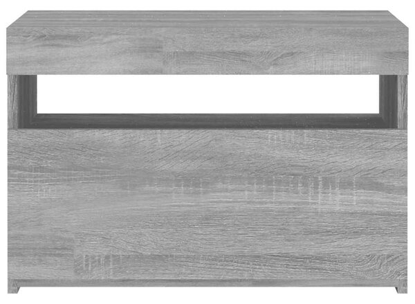 Szürke sonoma színű TV-szekrény LED-ekkel 60 x 35 x 40 cm