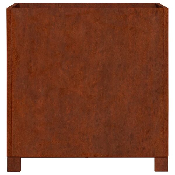 Rozsda színű corten acél növénytartó lábbal 50 x 50 x 50 cm