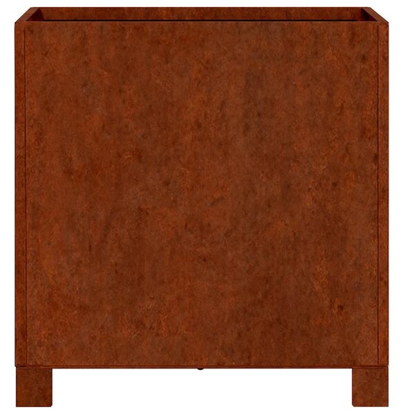 Rozsda színű corten acél növénytartó lábbal 40 x 40 x 40 cm
