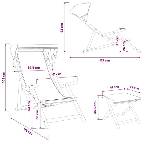 VidaXL Hintaágy 4 pcs 3 Pozíció Tömör Eukaliptusz Fa Sokszínű