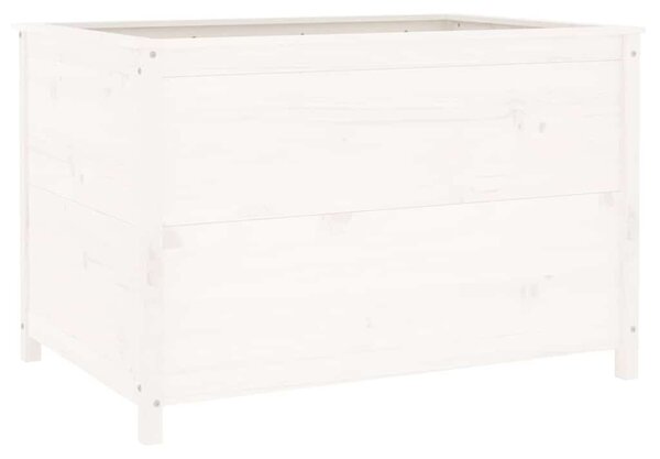 Fehér tömör fenyőfa kerti magaságyás 119,5 x 82,5 x 78 cm