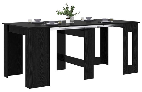 VidaXL Étkezőasztal 180 x 85 x 75 cm Szerelt Fa Fekete Tölgy