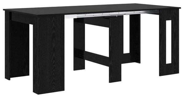 VidaXL Étkezőasztal 180 x 85 x 75 cm Szerelt Fa Fekete Tölgy