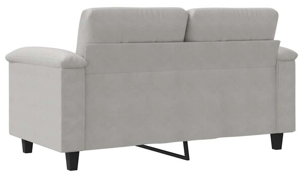Kétszemélyes világosszürke mikroszálas szövetkanapé 120 cm