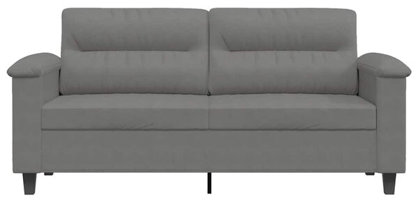 Kétszemélyes sötétszürke mikroszálas szövetkanapé 140 cm