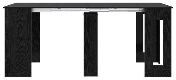 VidaXL Étkezőasztal 180 x 85 x 75 cm Szerelt Fa Fekete Tölgy
