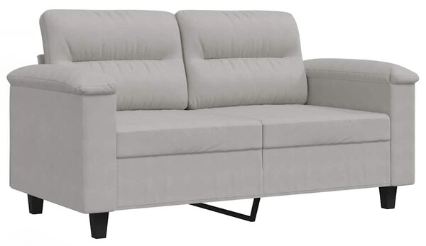 Kétszemélyes világosszürke mikroszálas szövetkanapé 120 cm